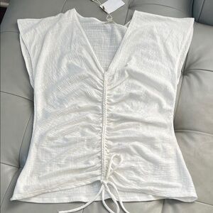 Max Studio Textured White Top